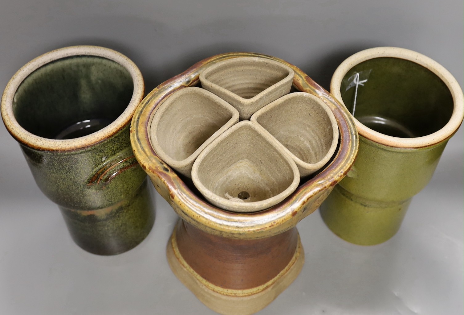 A group of studio pottery